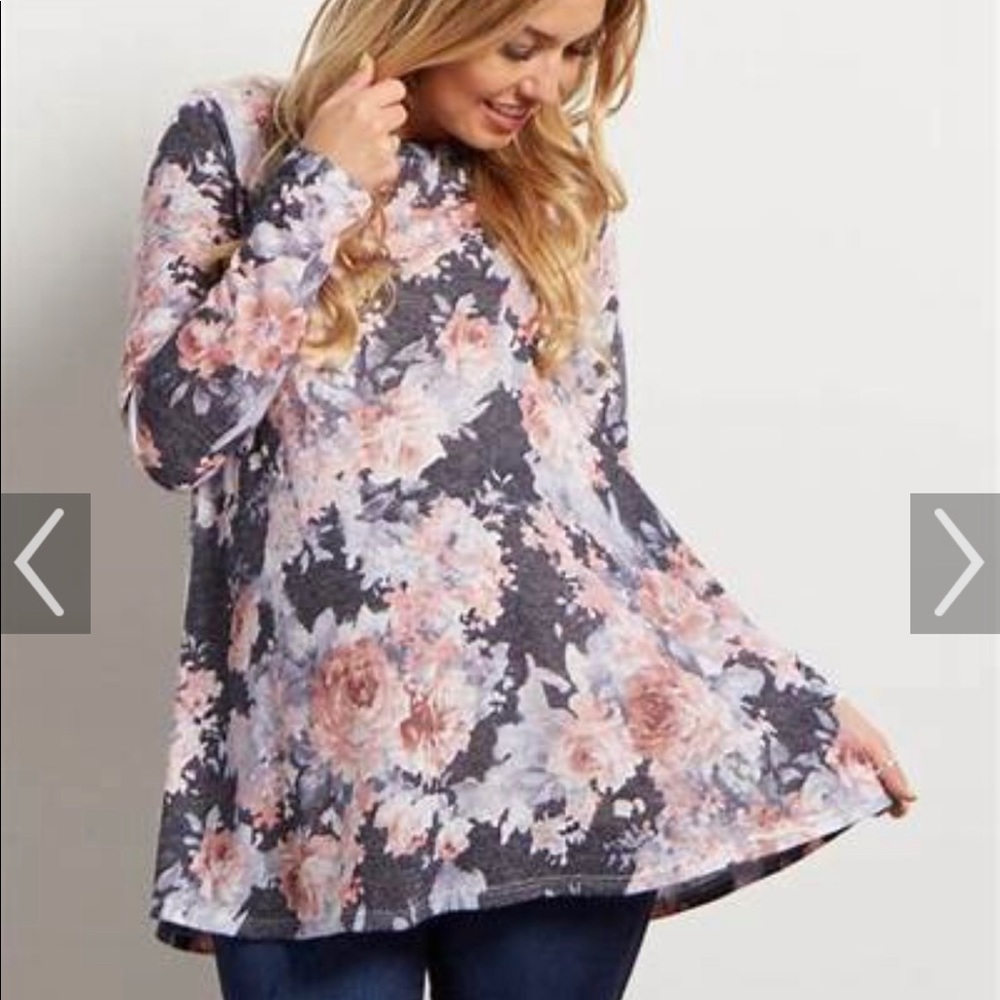 Pinkblush Blue floral light maternity sweater